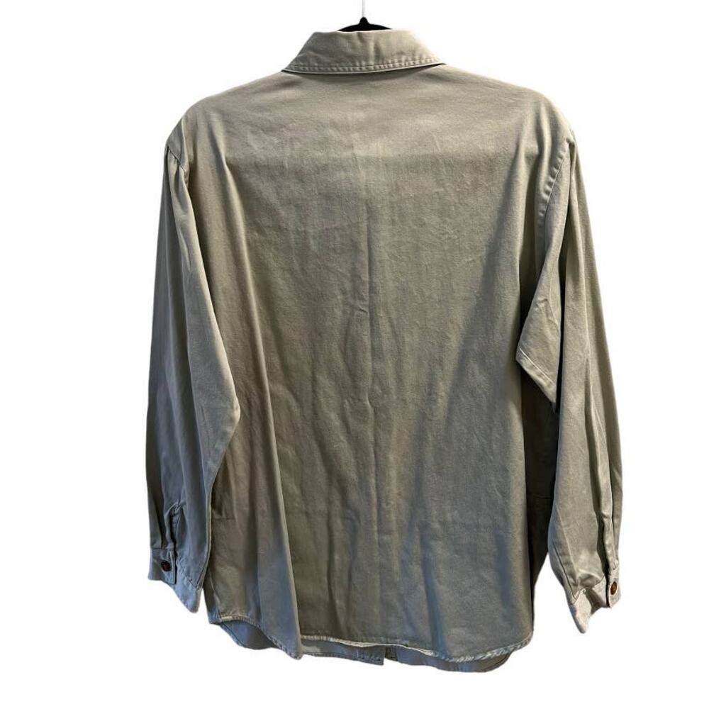 Nicole Summers, Button Down, Long Sleeve Top, Green womens L - Picture 7 of 7